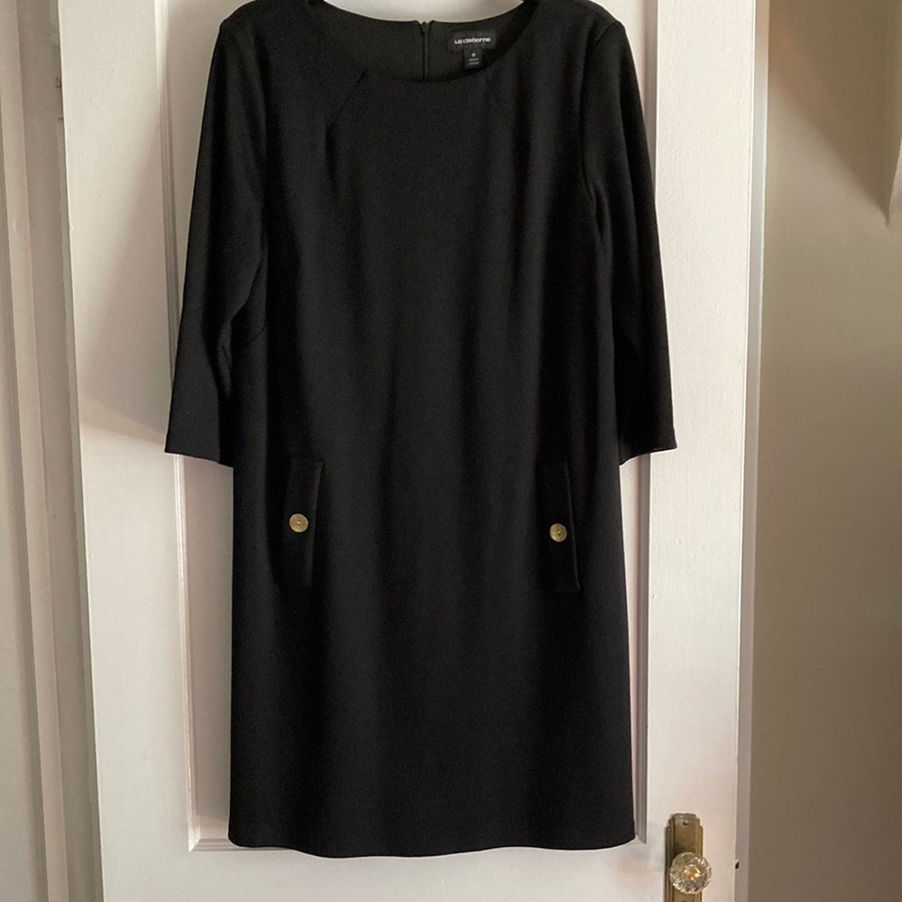 Liz Claiborne black shift dress size 10
